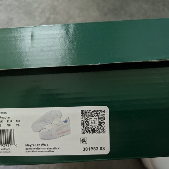 PUMA Mayze Platform Sneakers – White/Pink/Tan | Women’s Size 7.5 - Picture 8 of 10